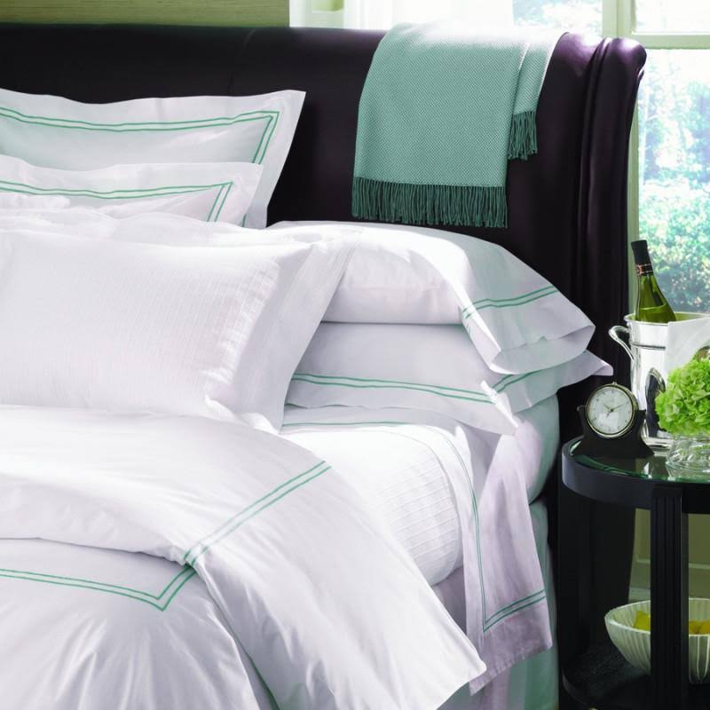 Full/Queen White/Aqua Duvet Cover A3400