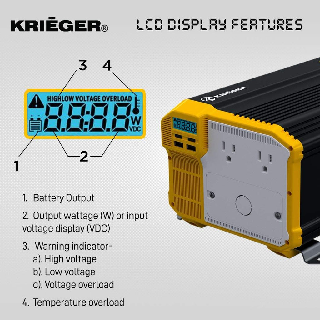 1500 Watts Power Inverter 12V to 110V Modified Sine Wave Car Inverter F446