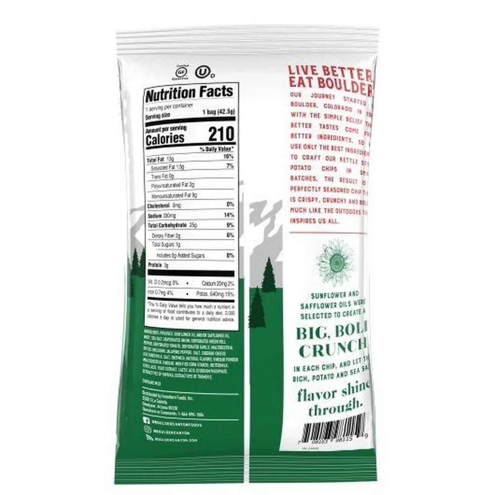 Jalapeno Cheddar Kettle Chips, 1.5 Ounce, 55 per Case O618