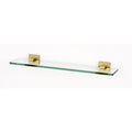 Satin Brass Glass Shelf with Brackets Z30668