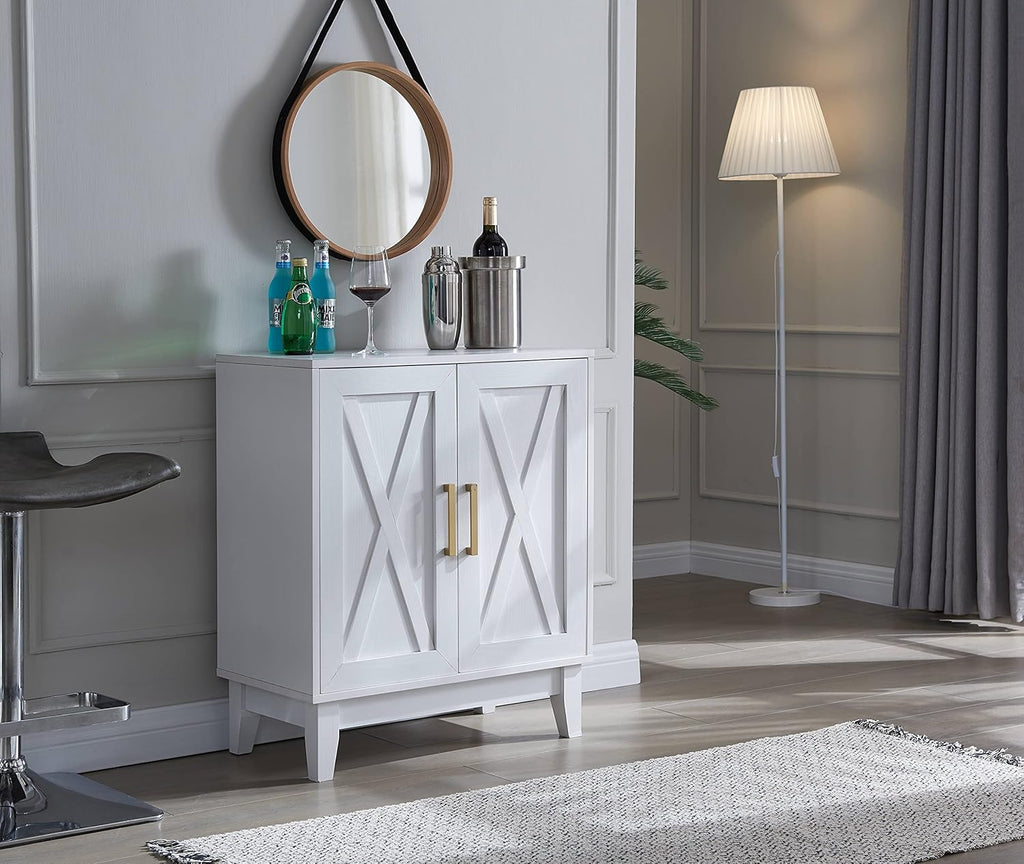 Small Cabinet with Wood Doors in Grey Wash U998652