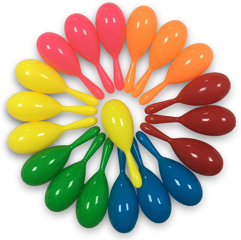 24pcs Mini Plastic Maracas Party Favors Neon Shakers Noisemaker H52995