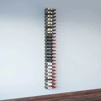 Satin Black 72 Bottle Wall Mounted Wine Bottle Rack A622