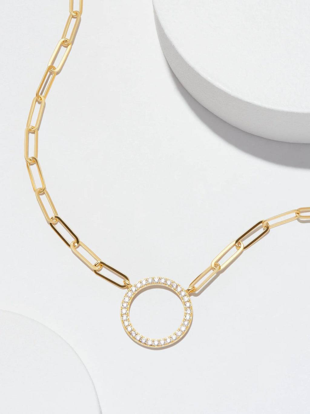 18K Gold Over Sterling Silver Paperclip Necklace, 18" + 2" Extension X76038