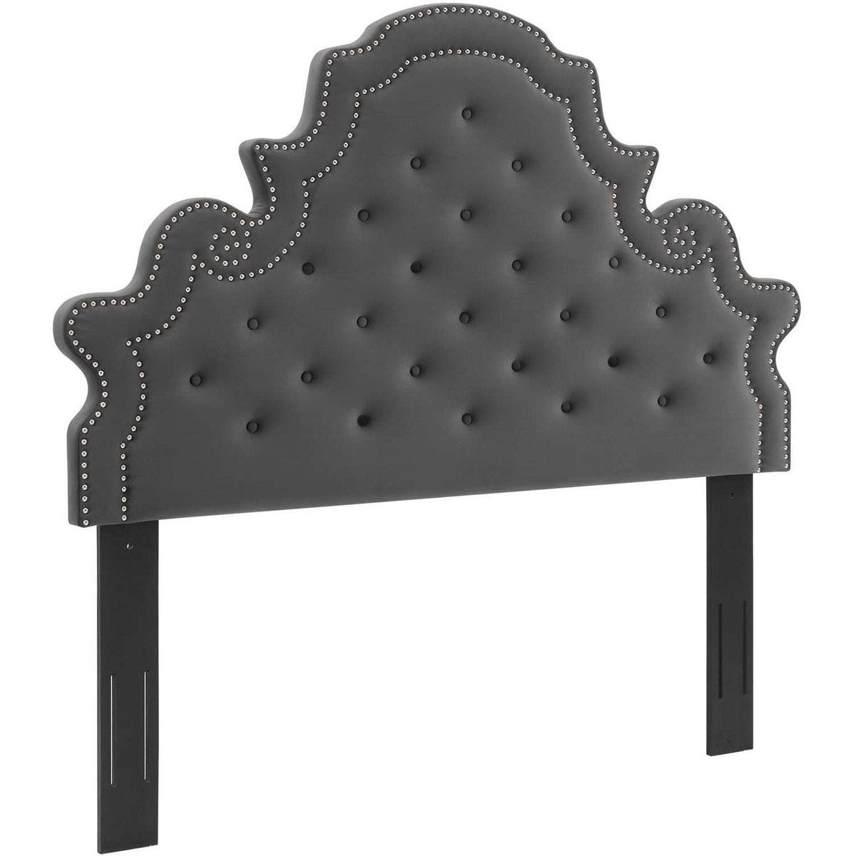 Twin Headboard Charcoal Velvet Q15910