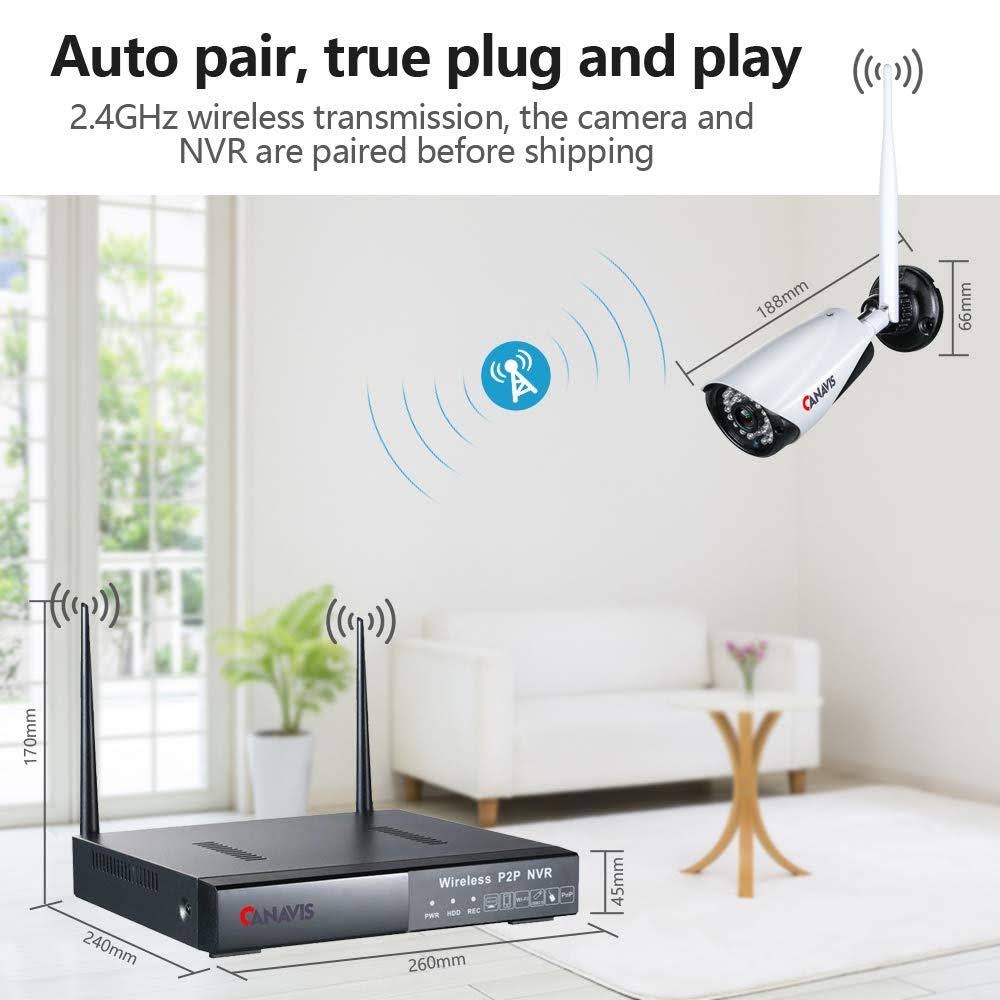 8 Channel Wireless Security Camera System NVR Video Surveillance System 720p Bullet Camera Night Vision Motion Detection W892