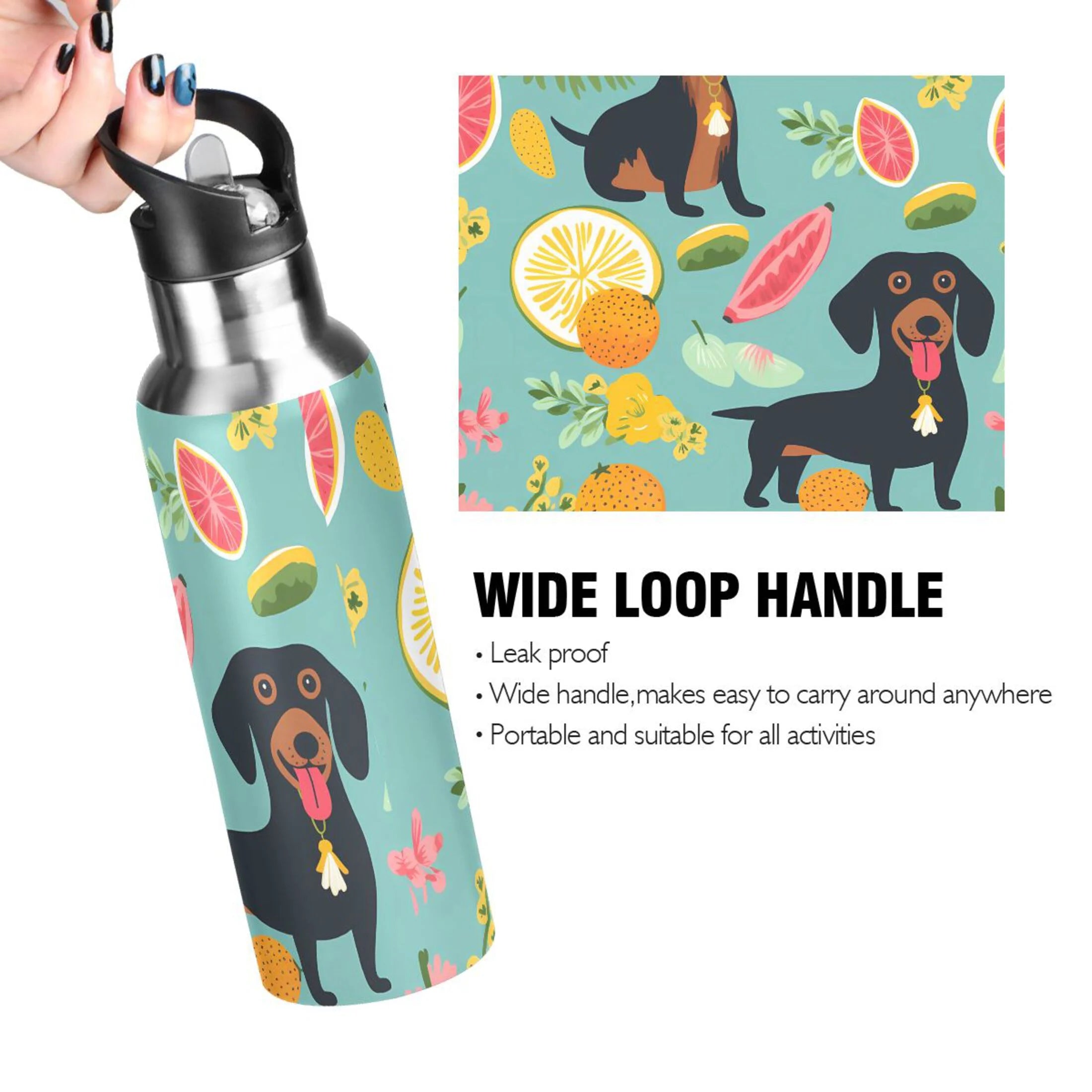 Insulated Stainless Steel Water Bottle with Straw Lid, 20 oz U557