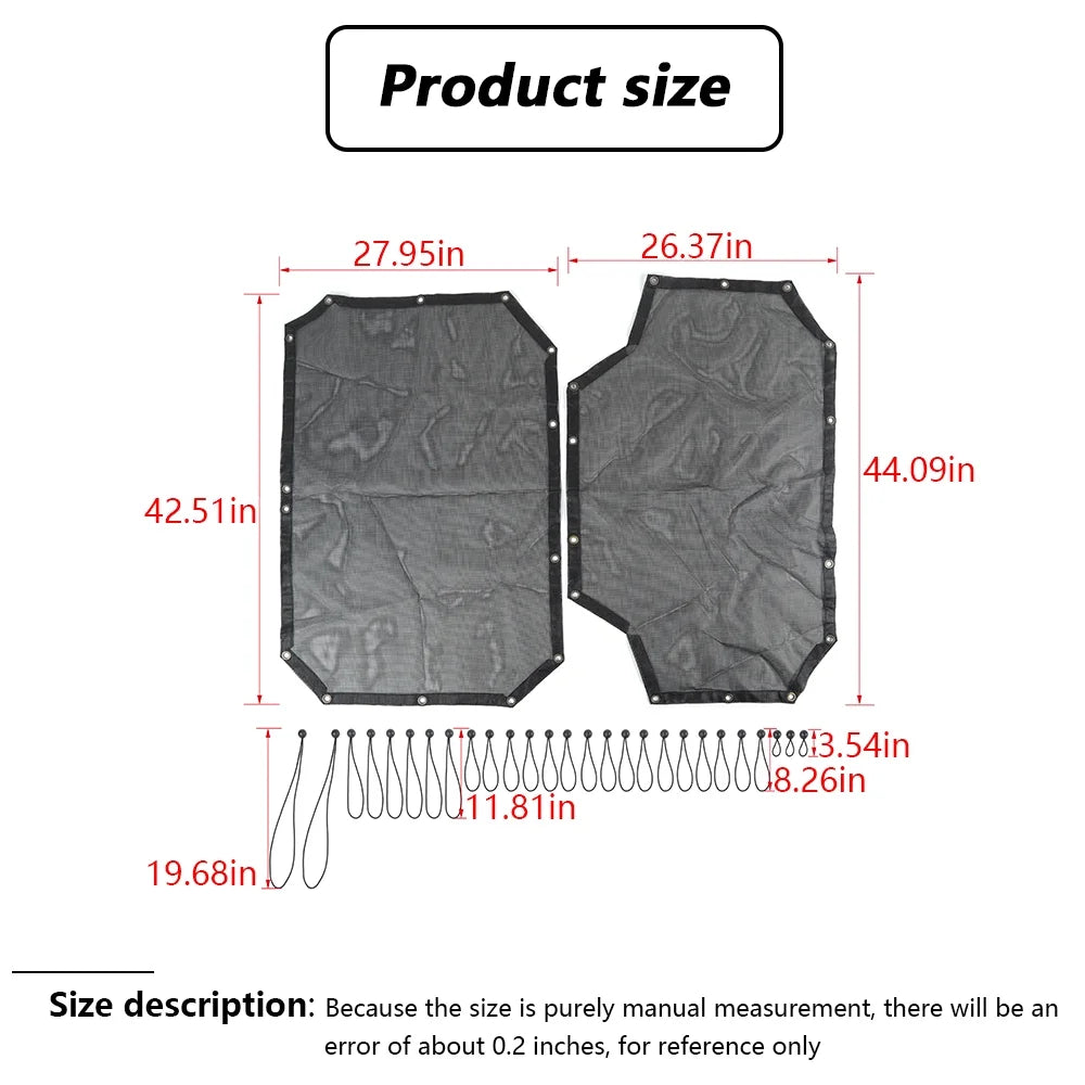 Black Sunshade for Jeep Wrangler JK 4 Doors S59279