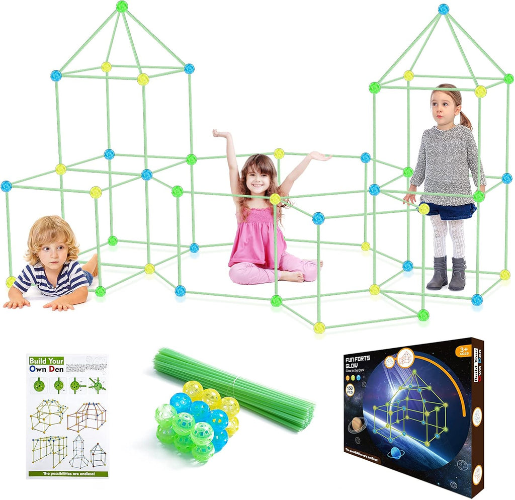 150Pcs Glow Fort Building Kits DIY Building Tents for Kids I266