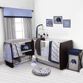 10 Piece Blue Gray Crib Bedding Set F904