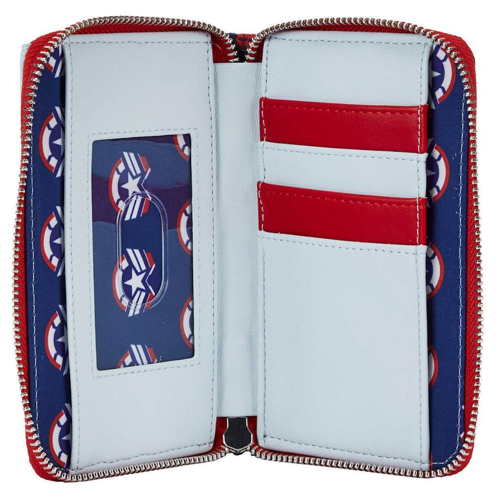 Marvel Falcon Captain America Cosplay Zip Around Wallet L2319