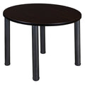 Mocha Walnut/ Black Round Breakroom Table O1819
