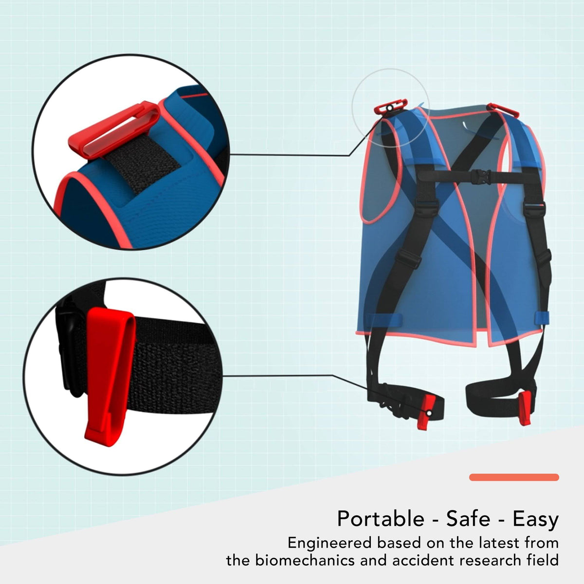 Small Portable Car Seat in Blue/Red N332