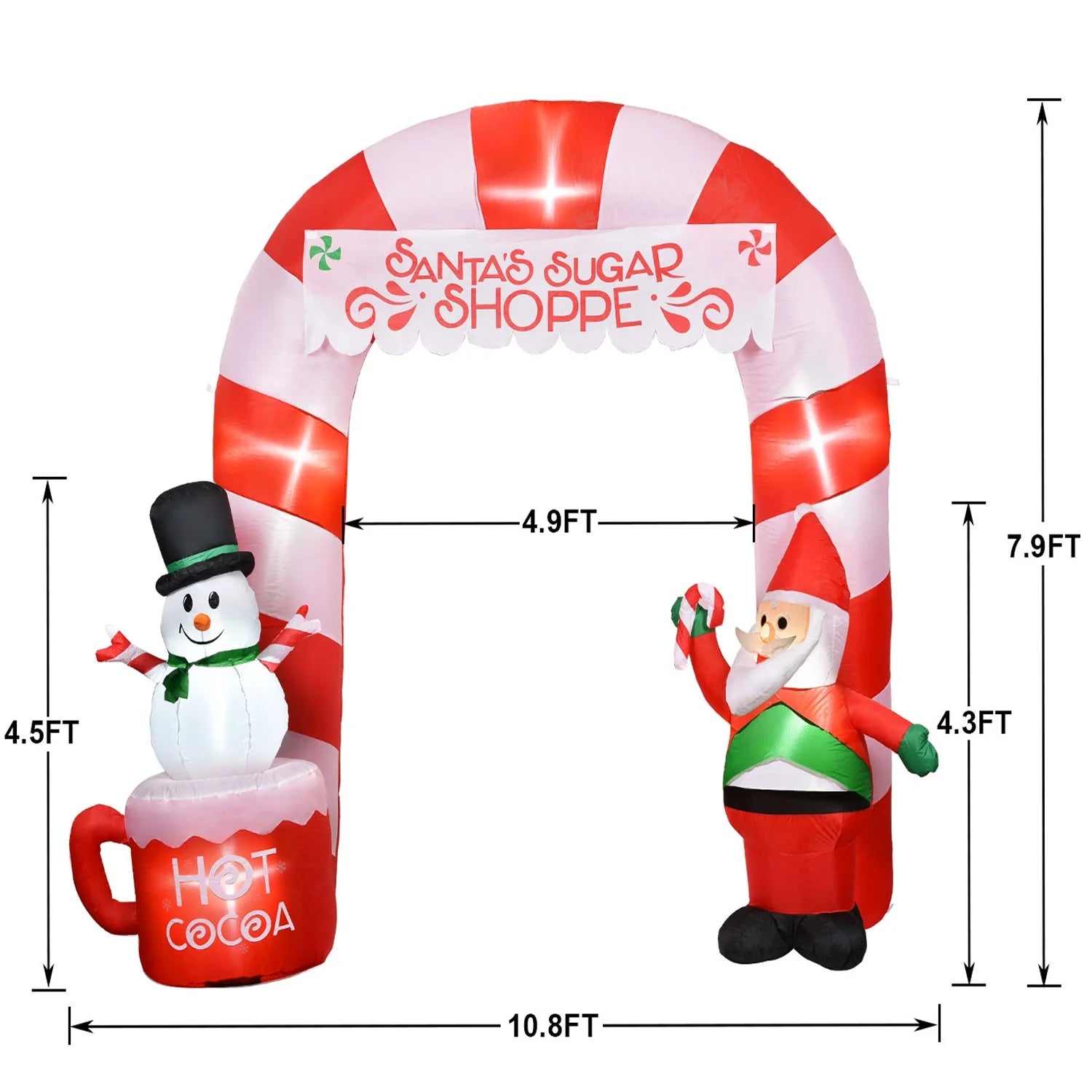 8 Ft Lighted Christmas Inflatable Archway J4529