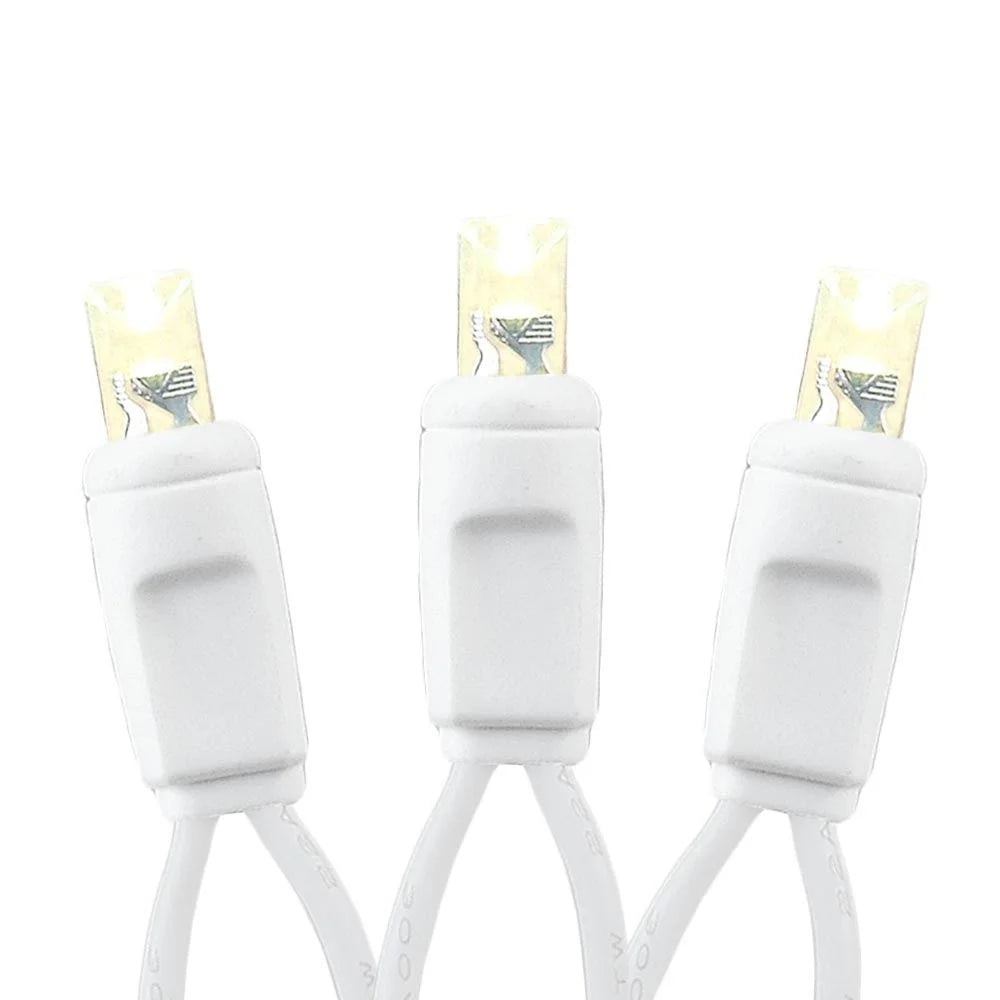 100 Light LED Christmas Mini Light Set, Warm White, White Wire Q6376