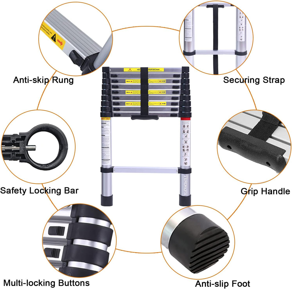 9.5FT Aluminum Telescoping Ladder V3477