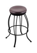 Black Wrinkle Swivel Stool with Dark Cherry Oak Seat D365200