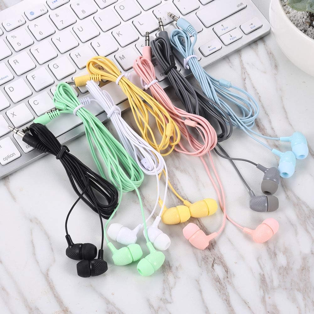 100 Pack Macaron Colors Mixed In-Ear Headphones Y7219