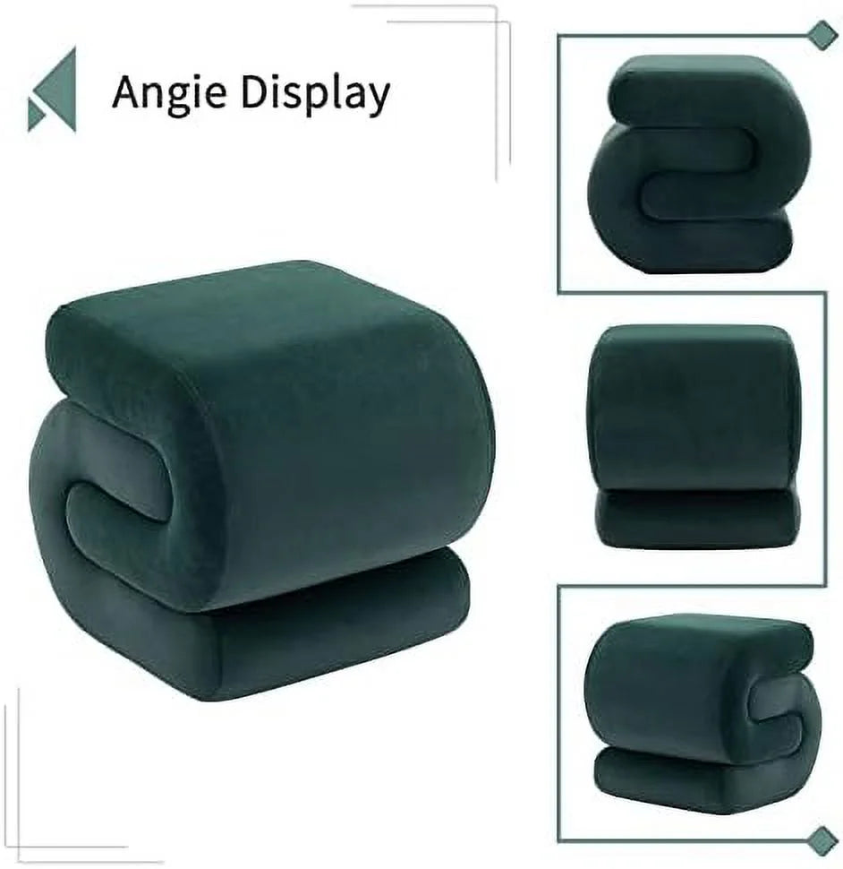 Dark Green Velvet Vanity Stool Z417