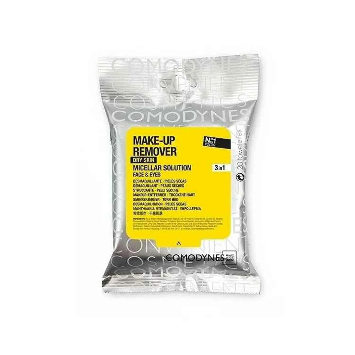Makeup Remover Micellar Solution Dry Skin (20 Towelettes) U128