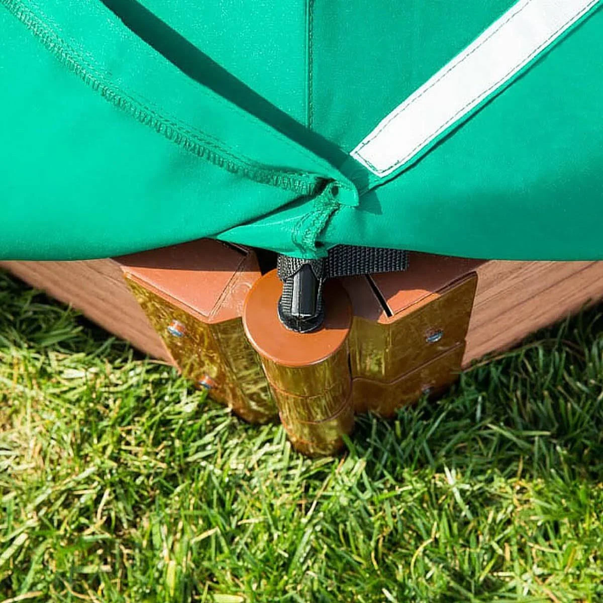 4 ft. x 4 ft. x 11 in. Square Sandbox Composite with Telescoping Canopy/Cover H579