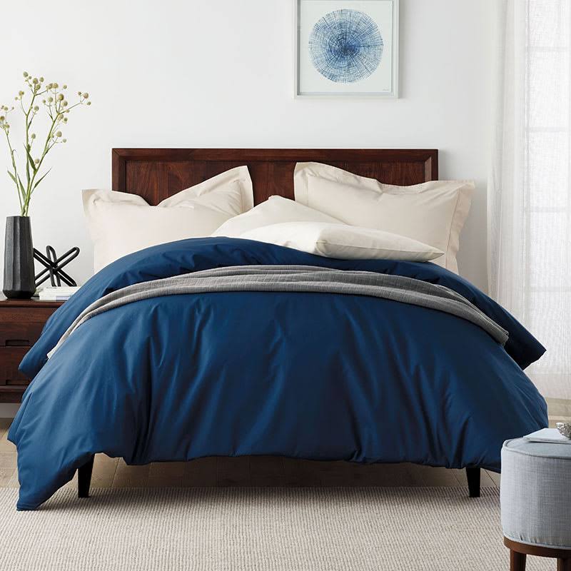Supima Cotton Percale Duvet Cover - Brown, Size Twin E159