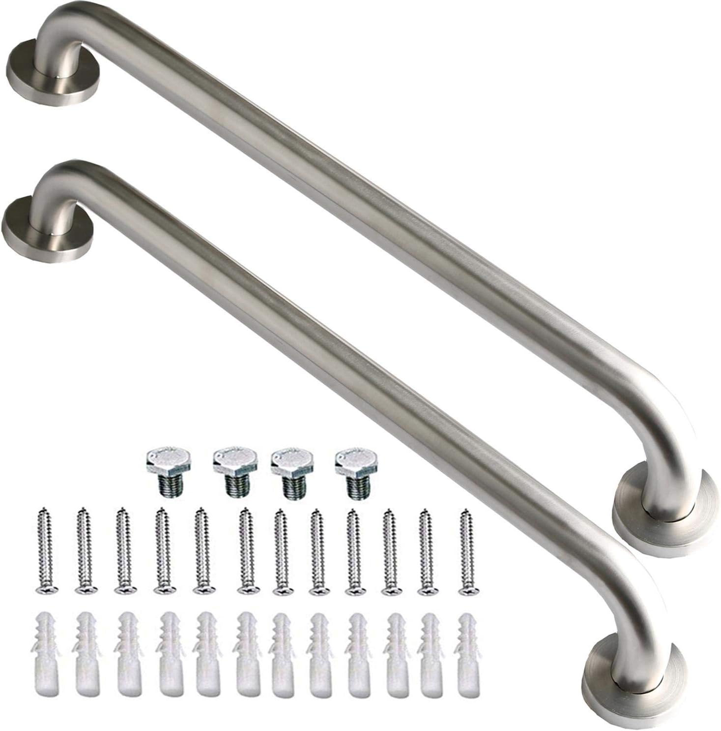 2 Pack 32 Inch Stainless Steel Chrome Bathroom Grab Bar Handle C84126