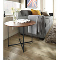 Round End Table with Smoke Tempered Glass Top S9040