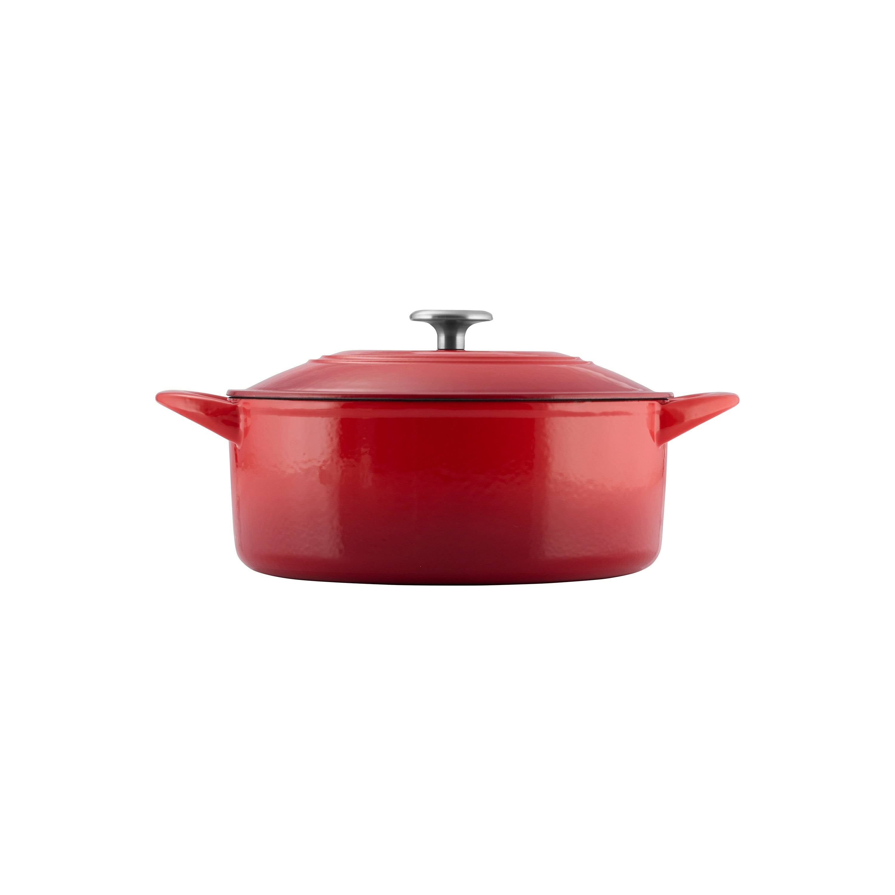 6 qt Red Enameled Cast Iron Dutch Oven Q86680