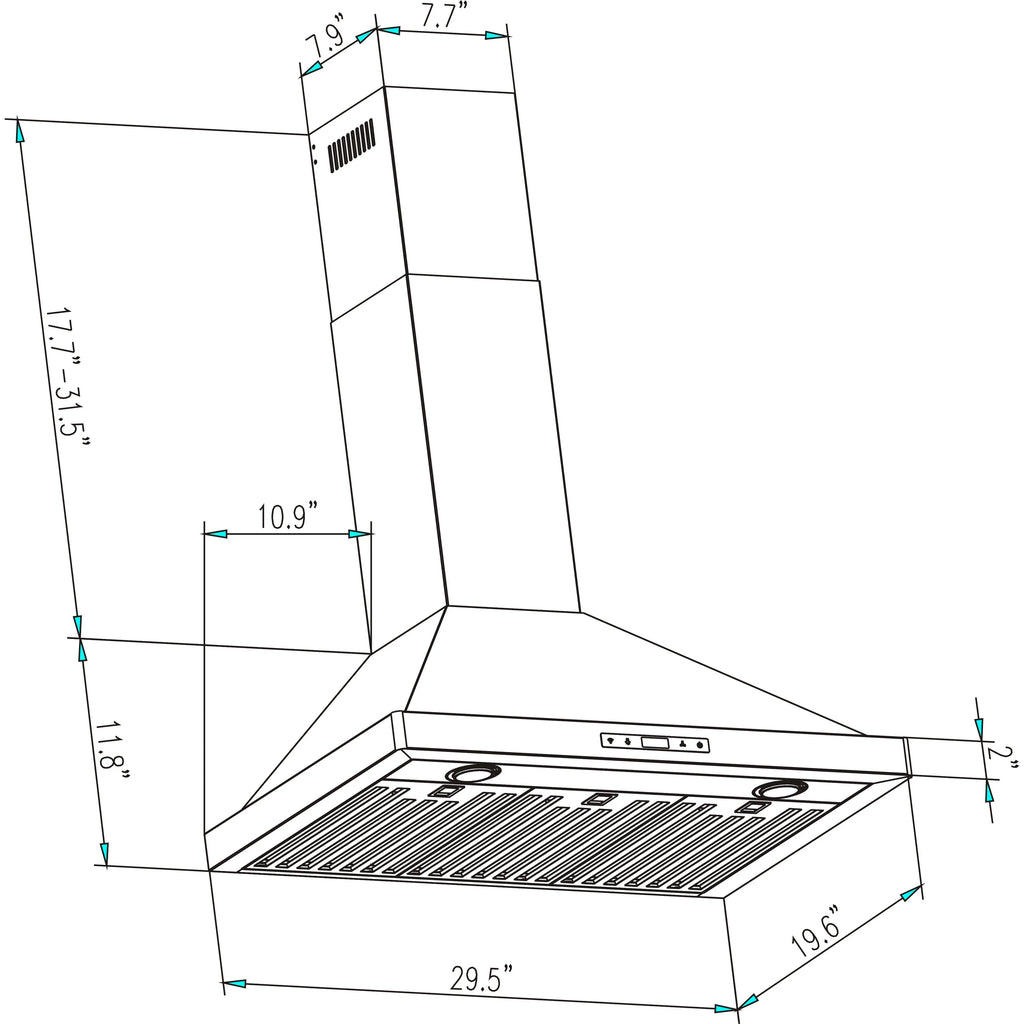 2 Piece Gas Cooktop and Wall Mount Range Hood X739