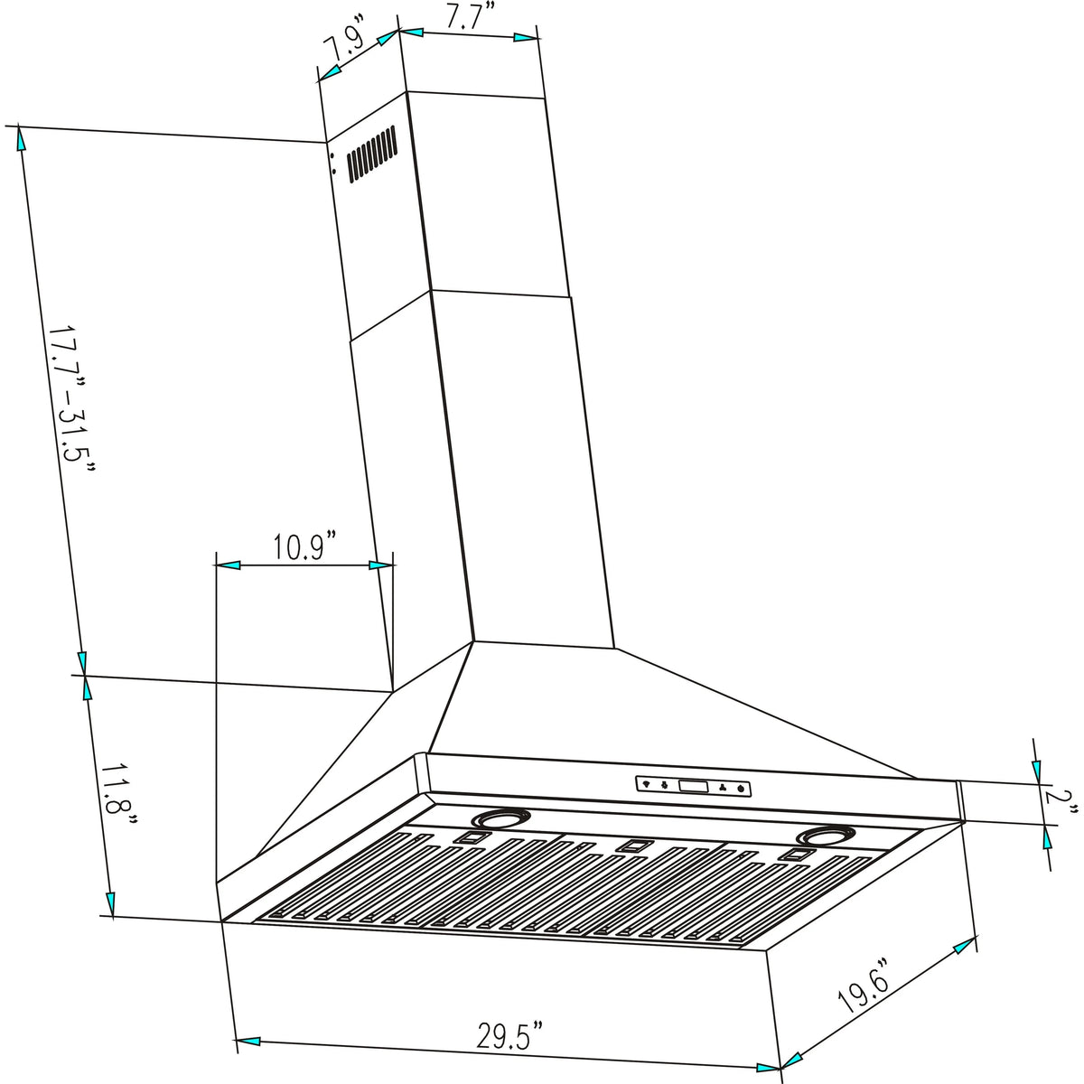 2 Piece Gas Cooktop and Wall Mount Range Hood X739