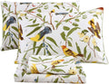 Green Birds Percale Cotton Queen Bed Sheet Set 4 Pieces Deep Pocket 18 Inches X316