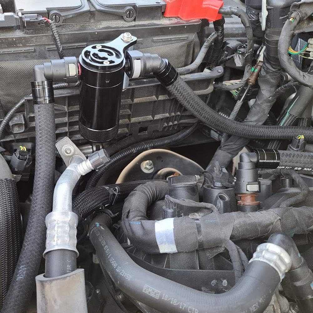 Oil Catch Can Kit with Aluminum Fittings and Braided Hoses B653211
