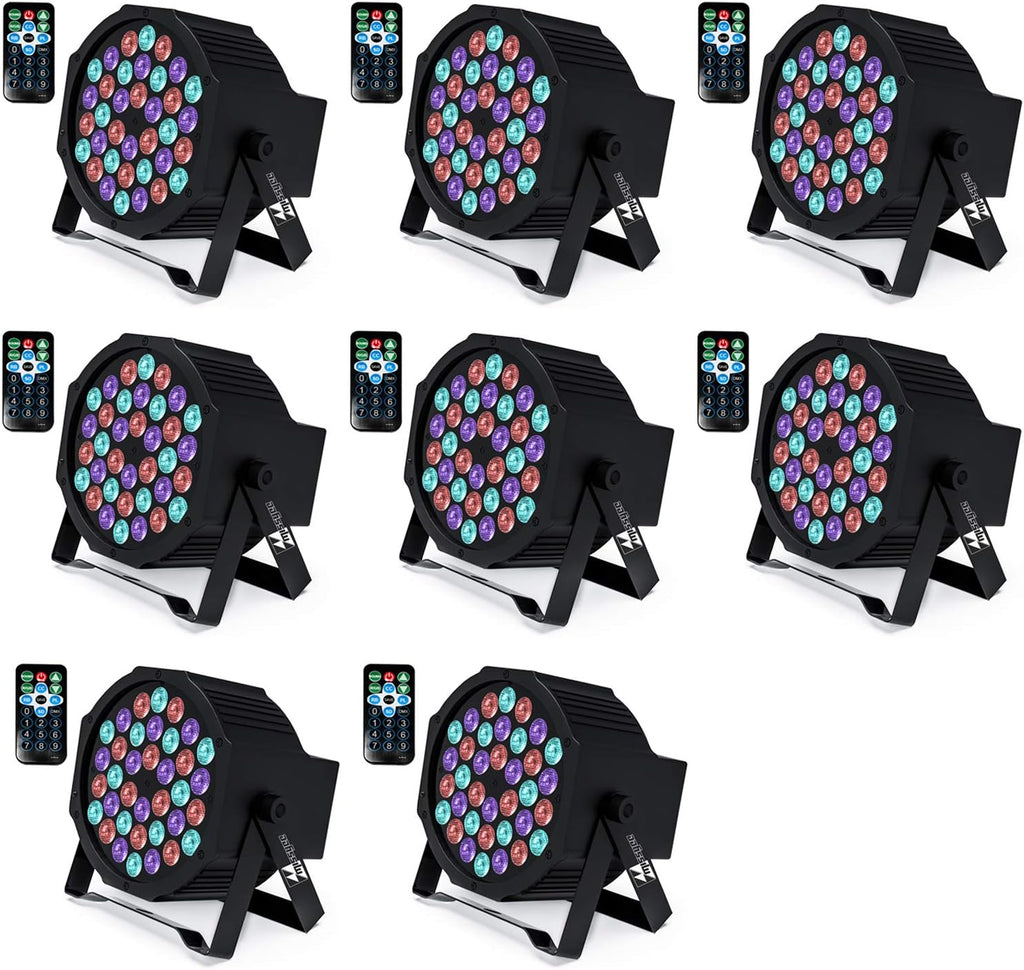 36 RGB LED Stage Lights with Remote Control (8 Pack) I781