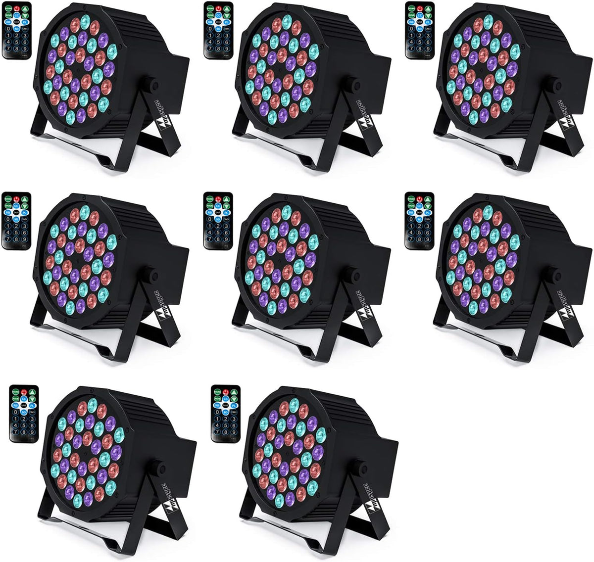 36 RGB LED Stage Lights with Remote Control (8 Pack) I781