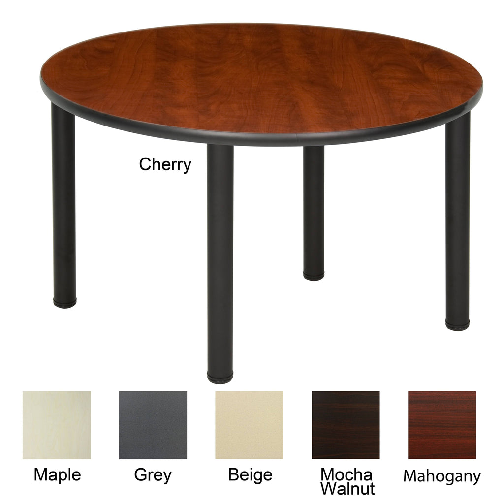 Mocha Walnut/ Black Round Breakroom Table O1819