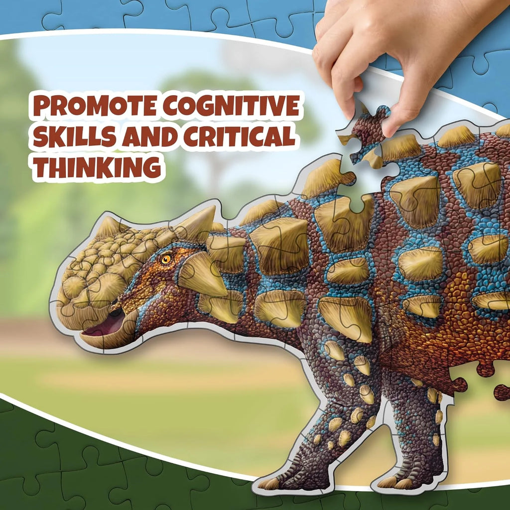 100-Piece Double Sided Glow-in-The-Dark Dinosaur Jigsaw Puzzle C93969