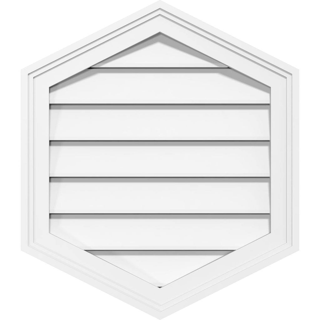 40x22W x 20x22H Vertical Peaked Surface Mount PVC Gable Vent 4/12 Pitch G2899