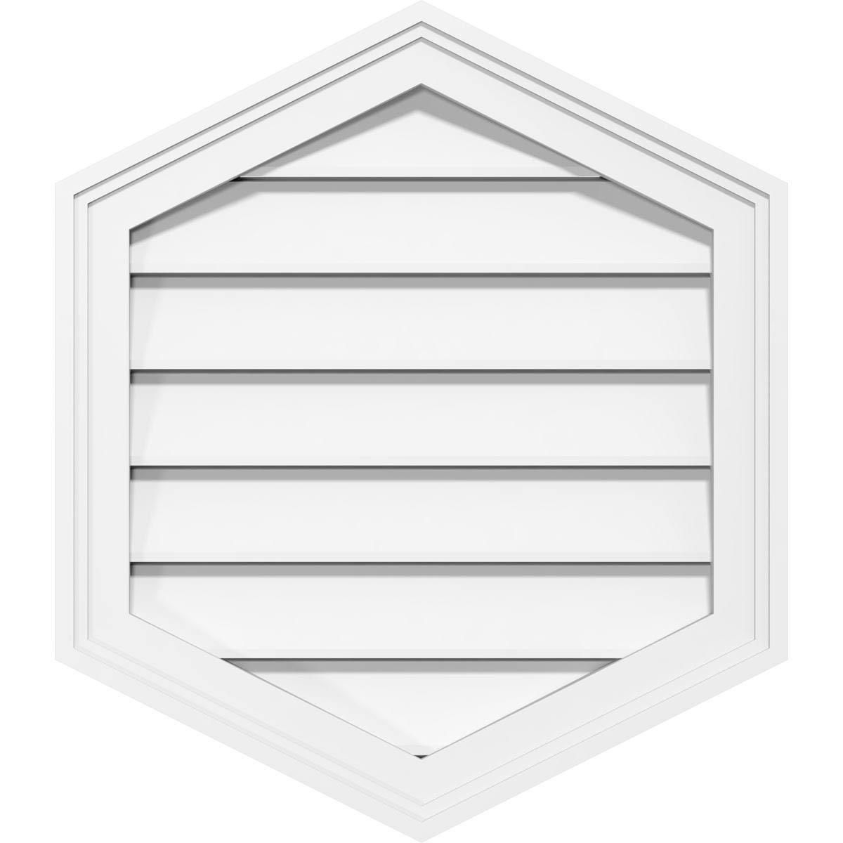 40x22W x 20x22H Vertical Peaked Surface Mount PVC Gable Vent 4/12 Pitch G2899