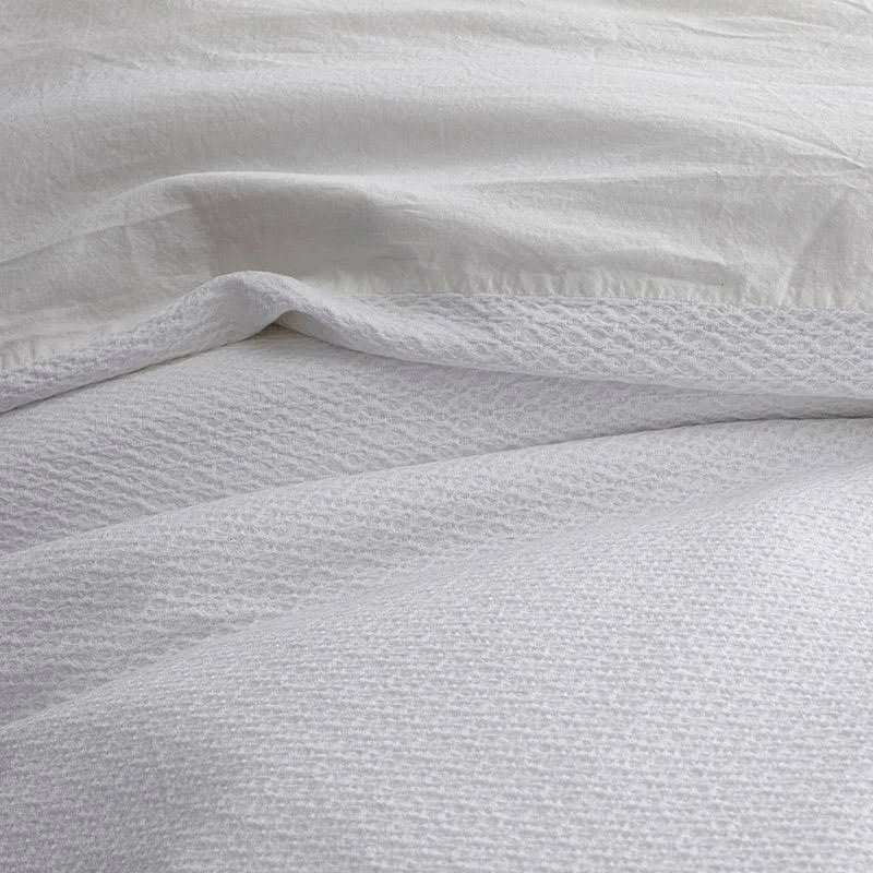 White Geometric Cotton Reversible Full Duvet Cover T734