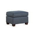 Blue and Gray and Beige Stripe Rectangle Ottoman N87423