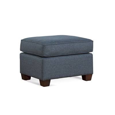 Blue and Gray and Beige Stripe Rectangle Ottoman N87423