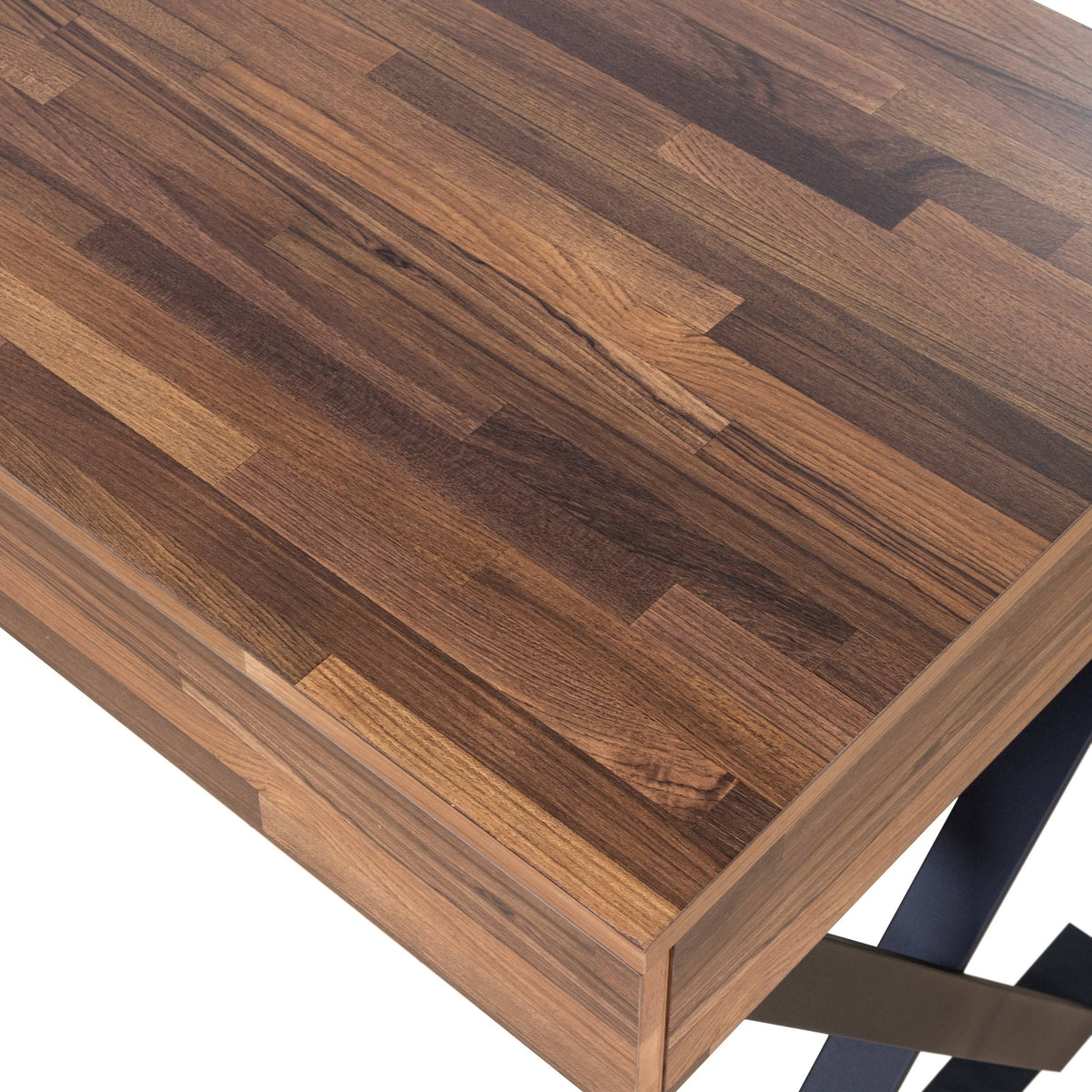 Black Metal 3 Drawer Desk Y15643