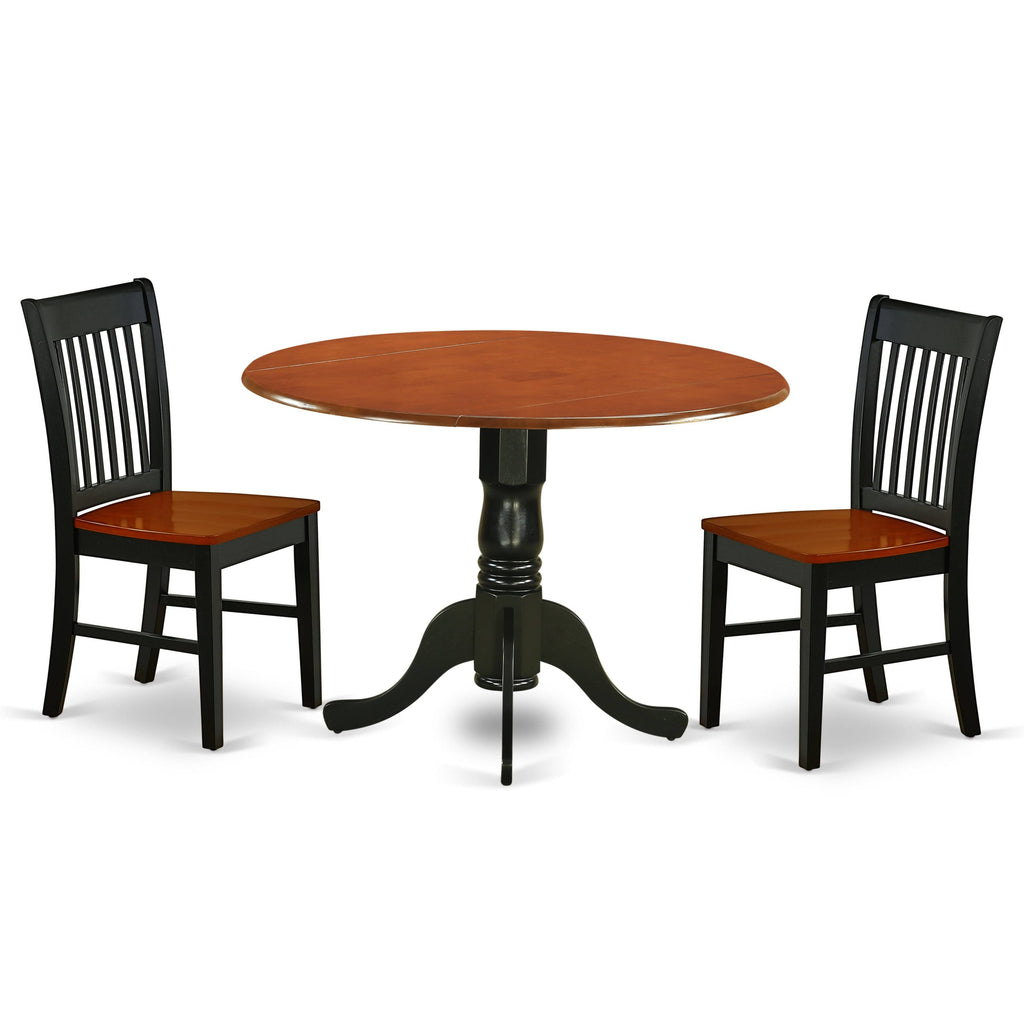 5pc Kitchen Table with Two Drop Leaves and Four Wood Seat Kitchen Chairs Z6502