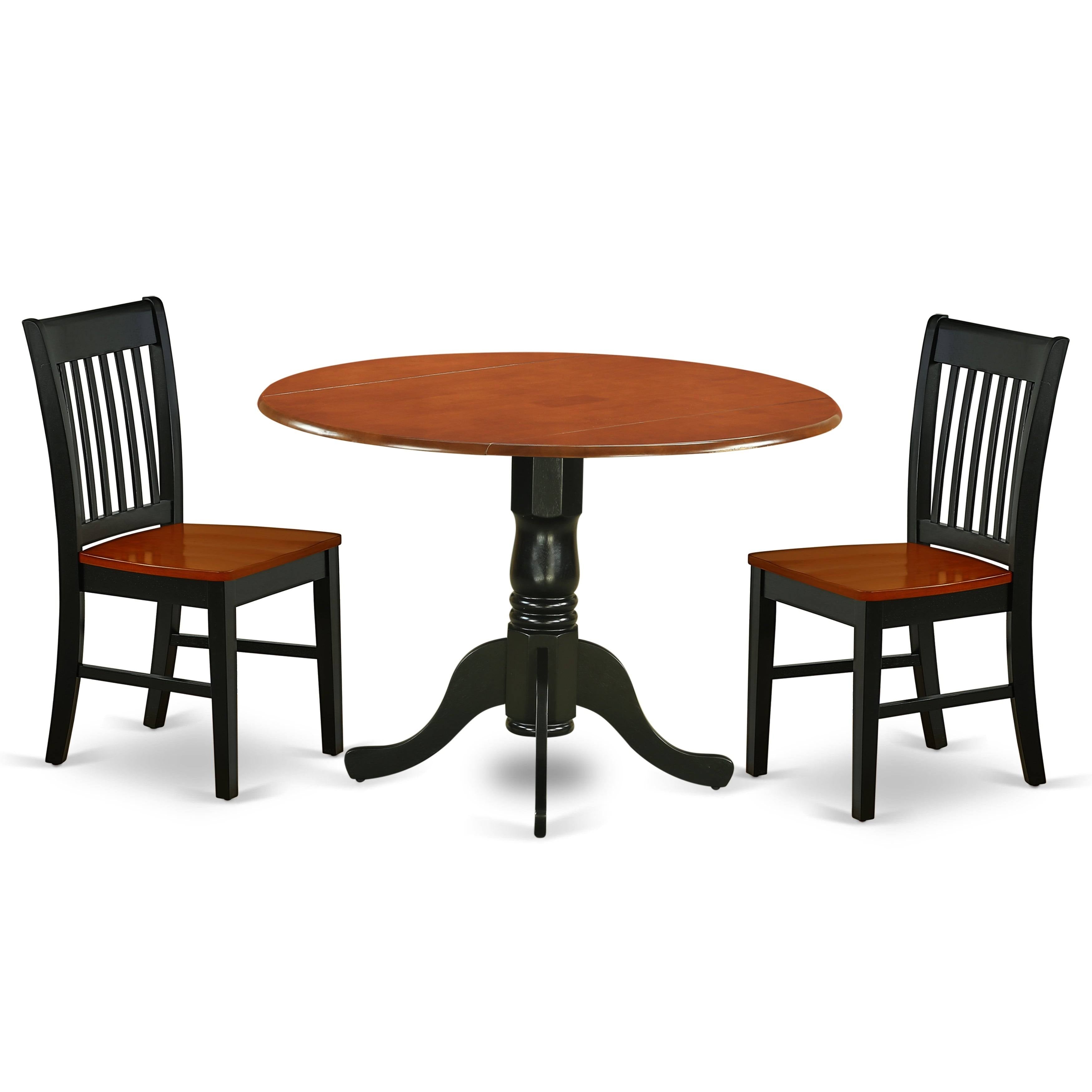5pc Kitchen Table with Two Drop Leaves and Four Wood Seat Kitchen Chairs Z6502