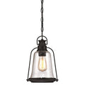 One-Light Outdoor Pendant, Oil Rubbed Bronze Finish with Clear Seeded Glass G871405
