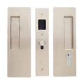 Magnetic Keyed Entry Pocket Door Lock Set with LH Snib, Satin Nickel E397961