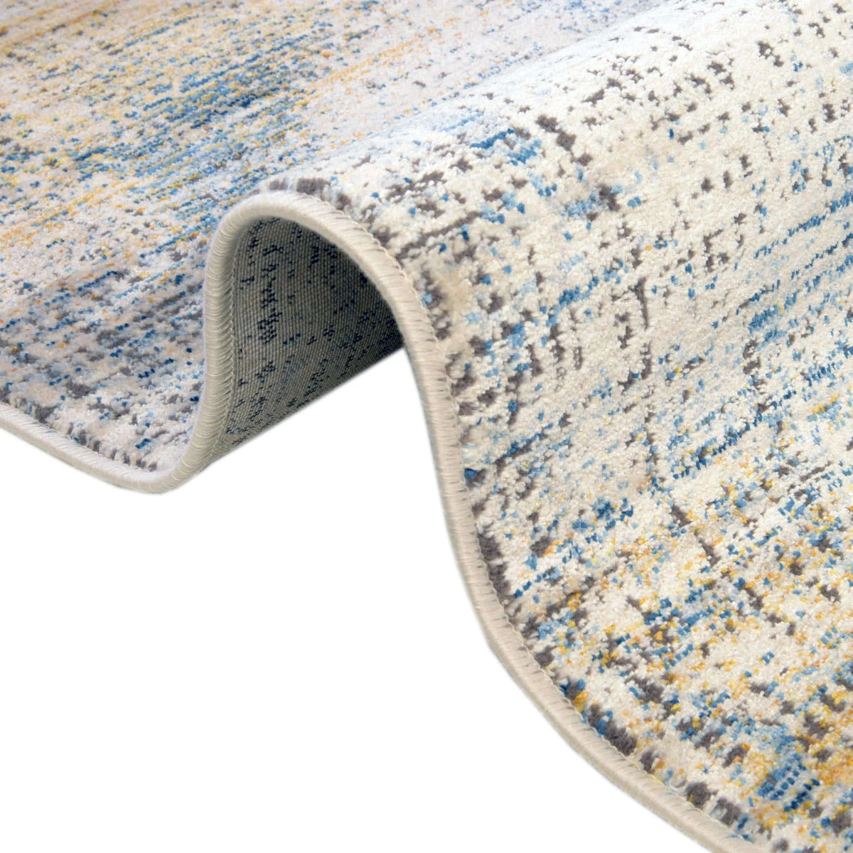 8 Ft Square Blue Ivory Medium Rug A2196