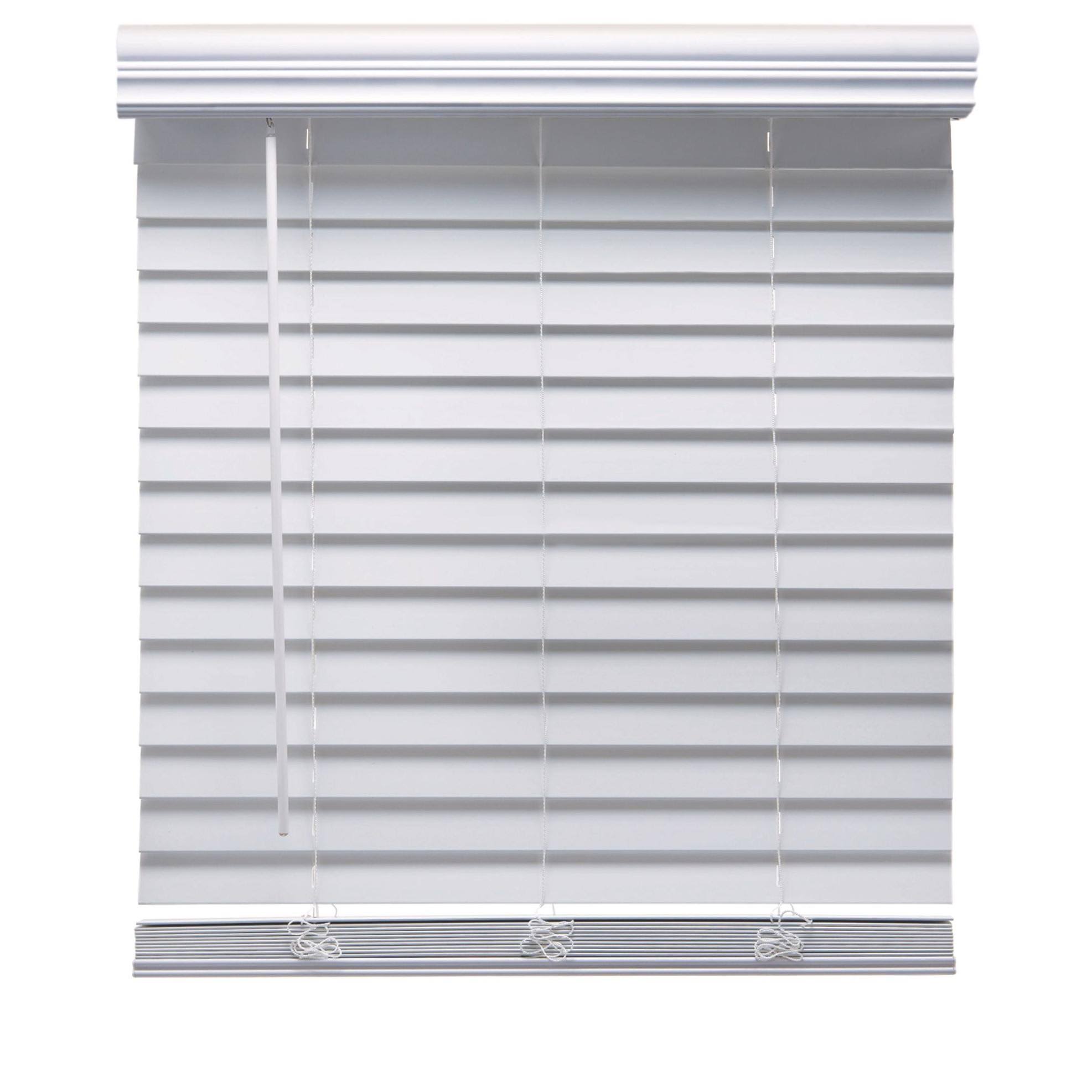 White Cordless Faux Wood Blind Z310