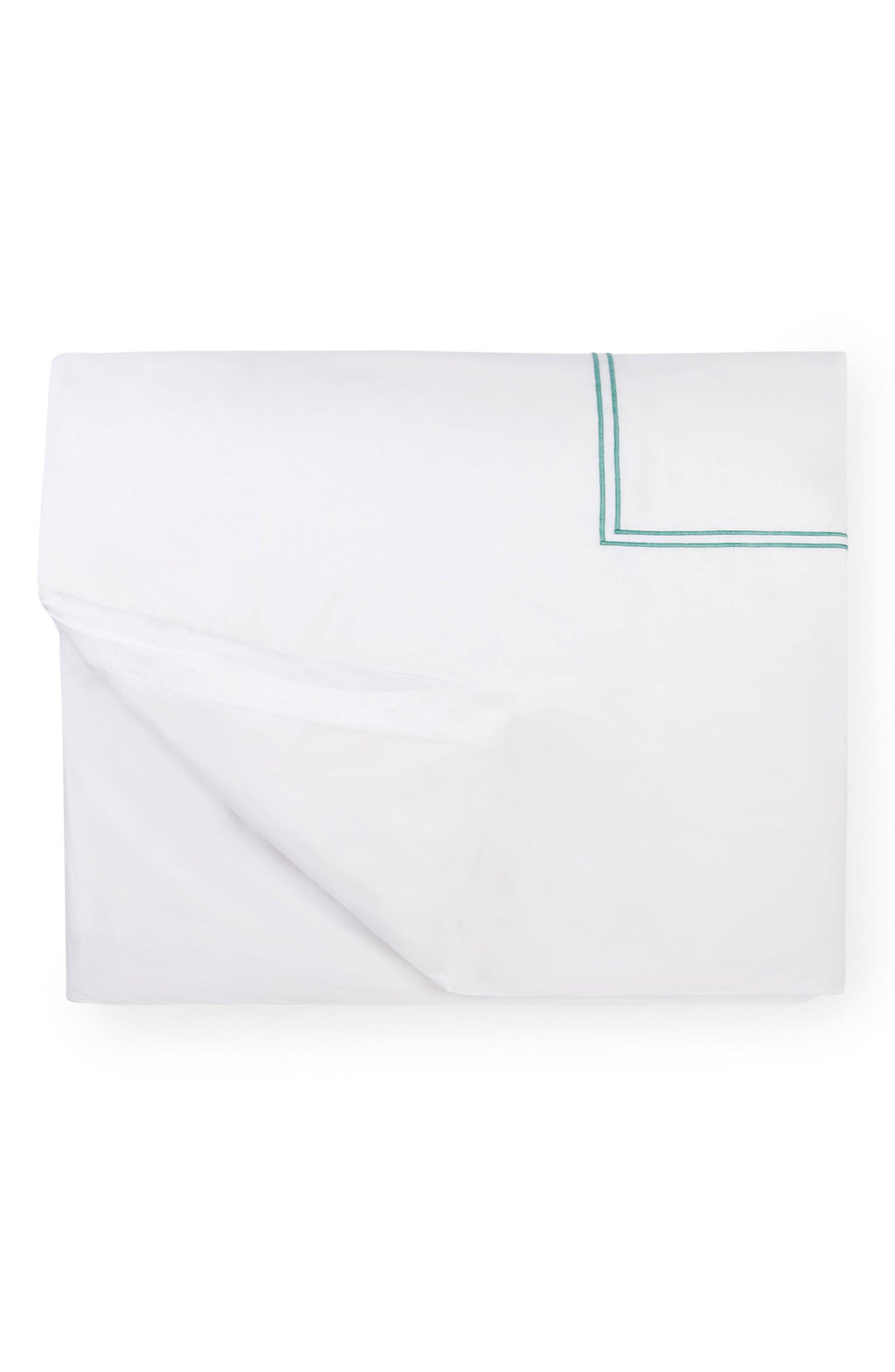 Full/Queen White/Aqua Duvet Cover A3400